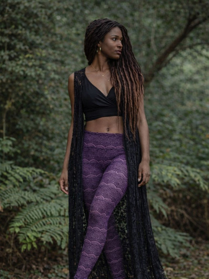 BAROQUE FISHNET LEGGINGS - MOONSHADOW VIOLET