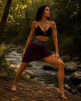 SHAMANIC EARTH SKIRT - MAROON BROWN