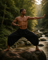 ERIKO COTTON YOGA PANTS - MAN - BLACK