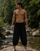 ERIKO COTTON YOGA PANTS - MAN - BLACK