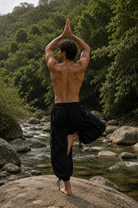 ERIKO COTTON YOGA PANTS - MAN - BLACK
