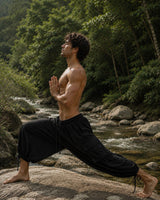 ERIKO COTTON YOGA PANTS - MAN - BLACK