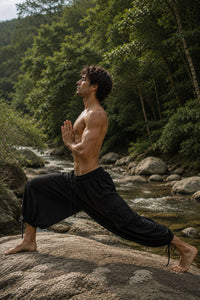 ERIKO COTTON YOGA PANTS - MAN - BLACK
