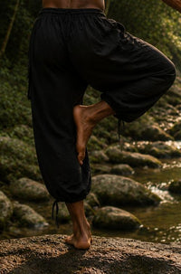 ERIKO COTTON YOGA PANTS - MAN - BLACK
