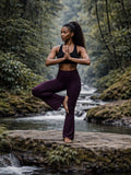 PANTALON DE YOGA EN BAMBOU - MÛRE