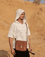 PYRAMID GENUINE LEATHER CROSS BODY BAG