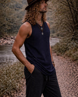 AELIX BAMBOO TANK TOP - NAVY BLUE