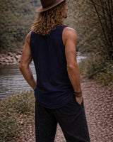 AELIX BAMBOO TANK TOP - NAVY BLUE