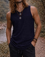 AELIX BAMBOO TANK TOP - NAVY BLUE