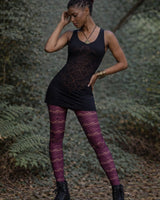 BAROQUE FISHNET LEGGINGS - MOONSHADOW VIOLET