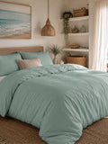ULTRA SOFT 2200TC COTTON QUILT COVER SET - SAGE