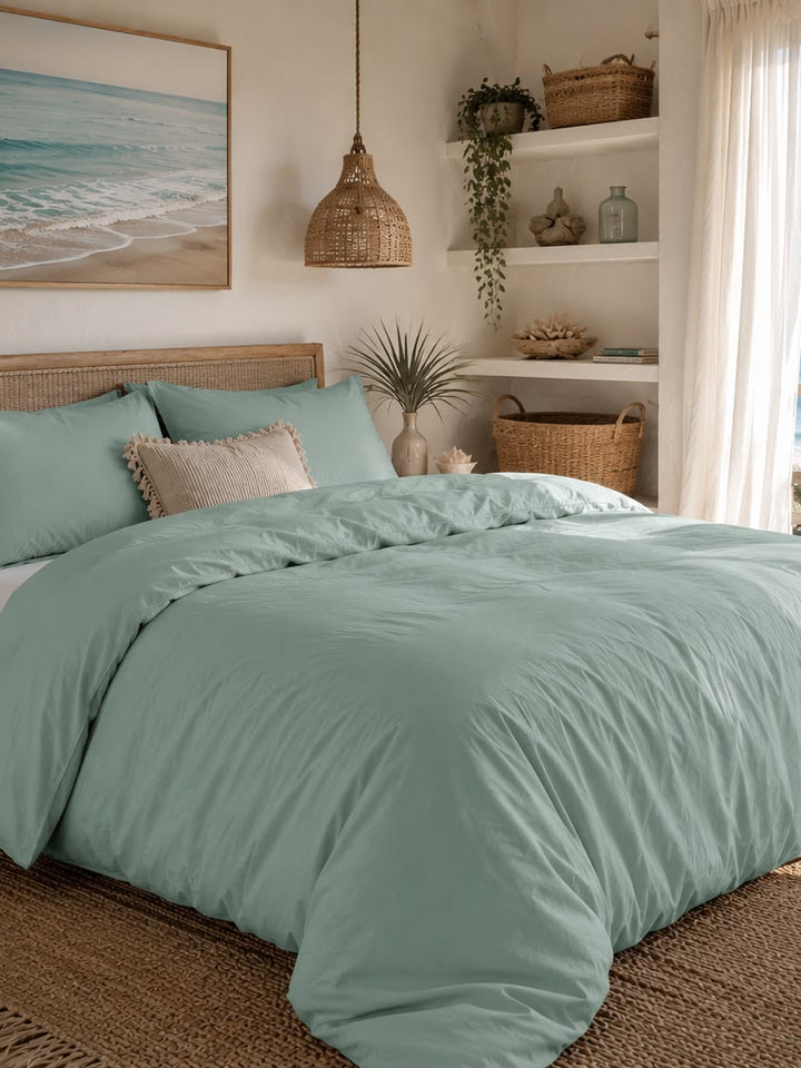 ULTRA SOFT 2200TC COTTON QUILT COVER SET - SAGE