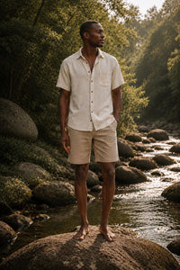 CHEMISE EN COTON UNA - GRÈS