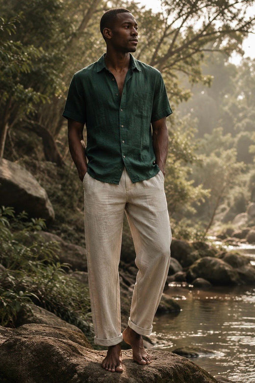 UNA COTTON SHIRT - FOREST