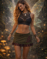 SIENNA LACE MINI SKIRT - OLIVE