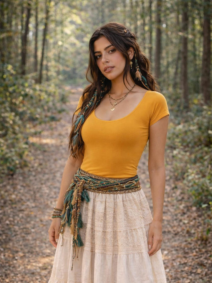 MOMENTUM BAMBOO T-SHIRT - APRICOT