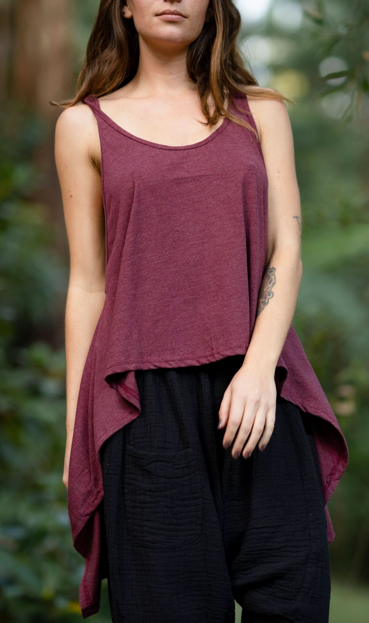 TOP FLUIDE - MAUVE FONCÉ