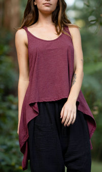TOP FLUIDE - MAUVE FONCÉ
