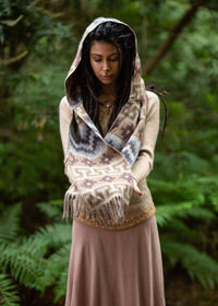 MOUNTAIN ALPACA GEOMETRIC SCARF - EARTHY TONES