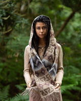 MOUNTAIN ALPACA GEOMETRIC SCARF - EARTHY TONES