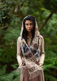 MOUNTAIN ALPACA GEOMETRIC SCARF - EARTHY TONES