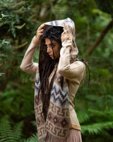 MOUNTAIN ALPACA GEOMETRIC SCARF - EARTHY TONES