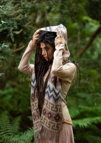 MOUNTAIN ALPACA GEOMETRIC SCARF - EARTHY TONES