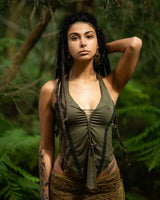 CULTIVATE PEACE TOP - DARK GREEN