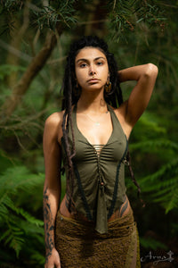 CULTIVATE PEACE TOP - DARK GREEN
