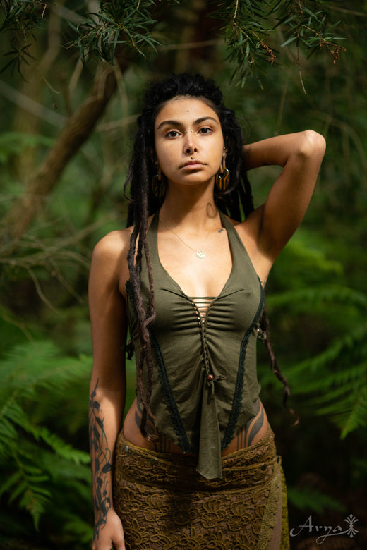 CULTIVATE PEACE TOP - DARK GREEN