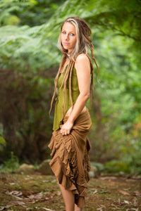 NATURAL WRAP AROUND SKIRT - KHAKI