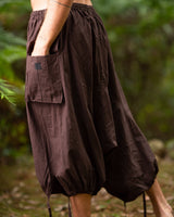 ERIKO COTTON YOGA PANTS - MAN - BROWN