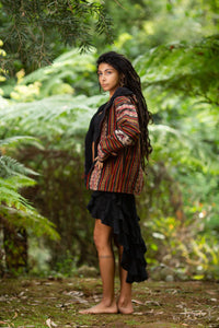 NATURAL WRAP AROUND SKIRT - BLACK
