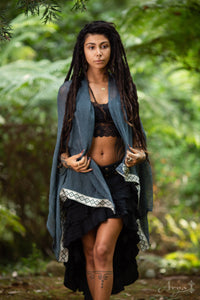 NATURAL WRAP AROUND SKIRT - BLACK