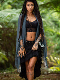 NATURAL WRAP AROUND SKIRT - BLACK