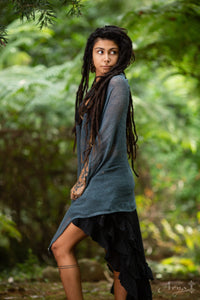 NATURAL WRAP AROUND SKIRT - BLACK