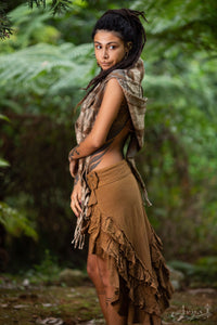 NATURAL WRAP AROUND SKIRT - KHAKI