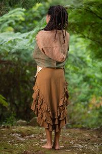 NATURAL WRAP AROUND SKIRT - KHAKI