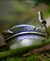 Bohemian Feather Ring - Silver