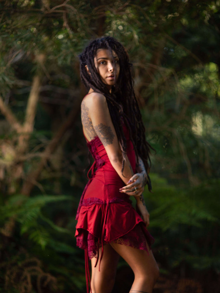 STEAMPUNK DRESS - RED