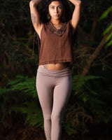 ACRO LEGGINGS WITH BUTTONS - GREY BROWN