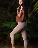 ACRO LEGGINGS WITH BUTTONS - GREY BROWN
