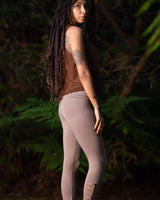 ACRO LEGGINGS WITH BUTTONS - GREY BROWN
