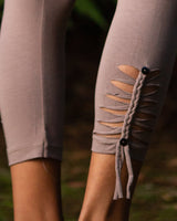 ACRO LEGGINGS WITH BUTTONS - GREY BROWN