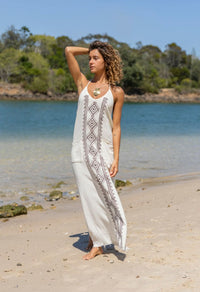 ROBE DRAGON BLANC AVEC POCHES
