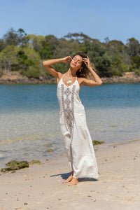 ROBE DRAGON BLANC AVEC POCHES