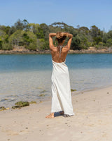WHITE DRAGON DRESS WITH POCKETS
