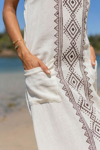 ROBE DRAGON BLANC AVEC POCHES