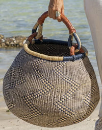 SAVANNAH ZIGZAG ROUND BASKET