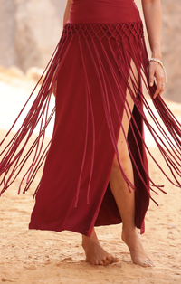 JUPE EN MACRAMÉ WILLOW - ROUGE